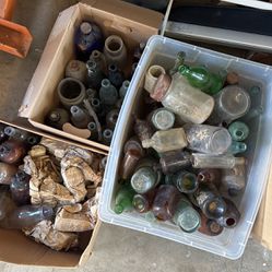 Antique Glass Bottles All Kinds