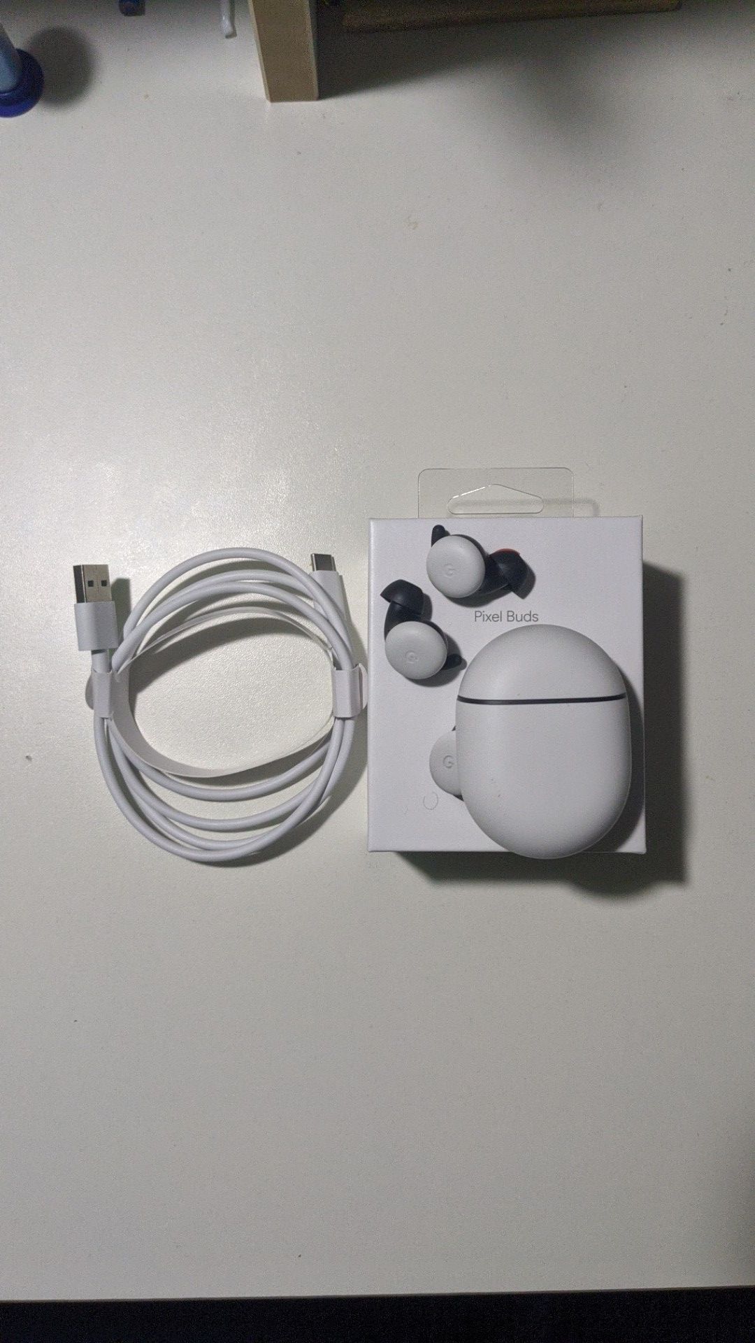 Unused Google Pixel buds 2 gen with box and USB-C charger