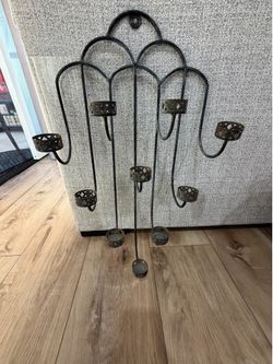 Vintage 24" Metal Partylite Impressario Sconce Tealight Candle Holder