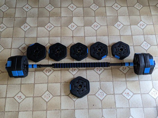 Dumbbell Set With Adjustable Weights And Connectors