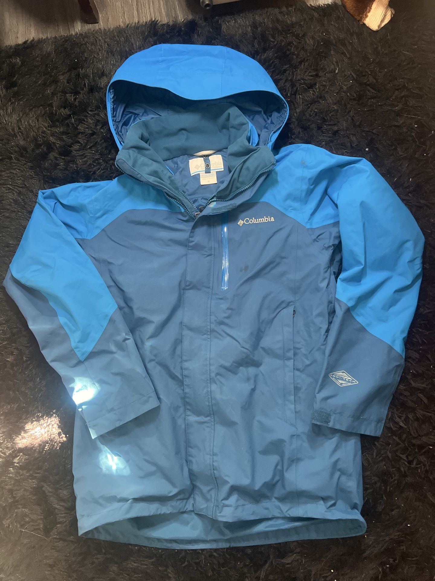 Columbia Waterproof Jacket (Blue Hooded)