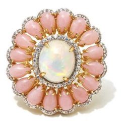 Rarities by Carol Brodie Ethiopian & Pink Opal Ring