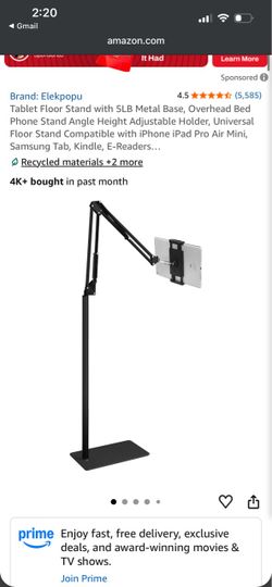 Adjustable floor stand for padlet and phone