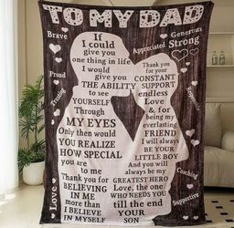 New Large To My Dad From Son Blanket. Great Fathers Day Gift!