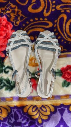 Bamboo Strappy Glitter Flat Sandals