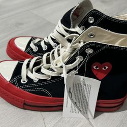 Converse Comme des Garçons Play x Chuck 70 High Black With Red Sole 