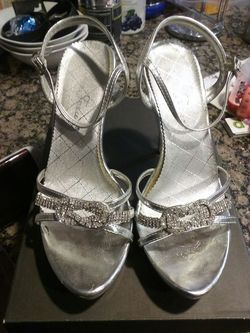 Silver Fancy Evening Heels