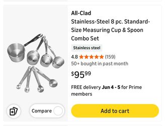 All Clad 8 Piece Measuring Cup & Spoon Set