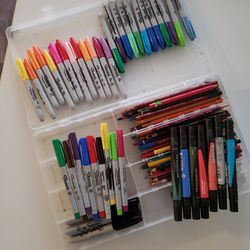 Sharpie Marker Colored Pencil Collection + Box 