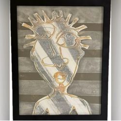 Original Modern Fine Art DAN SAYLES Painting San Diego California Artist Signed Framed Mixed Medium Abstract Contemporary 