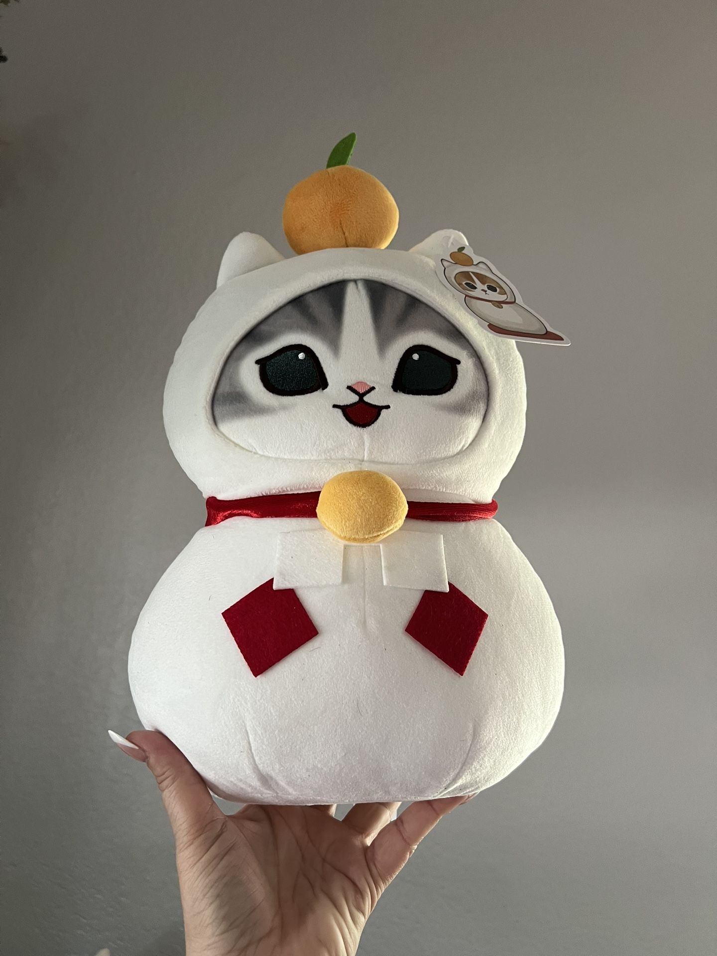 Mofusand Kagami Mochi Plush Gray Cat 13in NWT New Round 1
