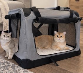 Large Foldable Cat Carrier for 2 Cats