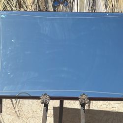 Early 20th Century Dresser Mirror With White Etching  Detail 