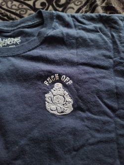 Spencer's Men's dark blue "F- Off" Buddha T-shirt