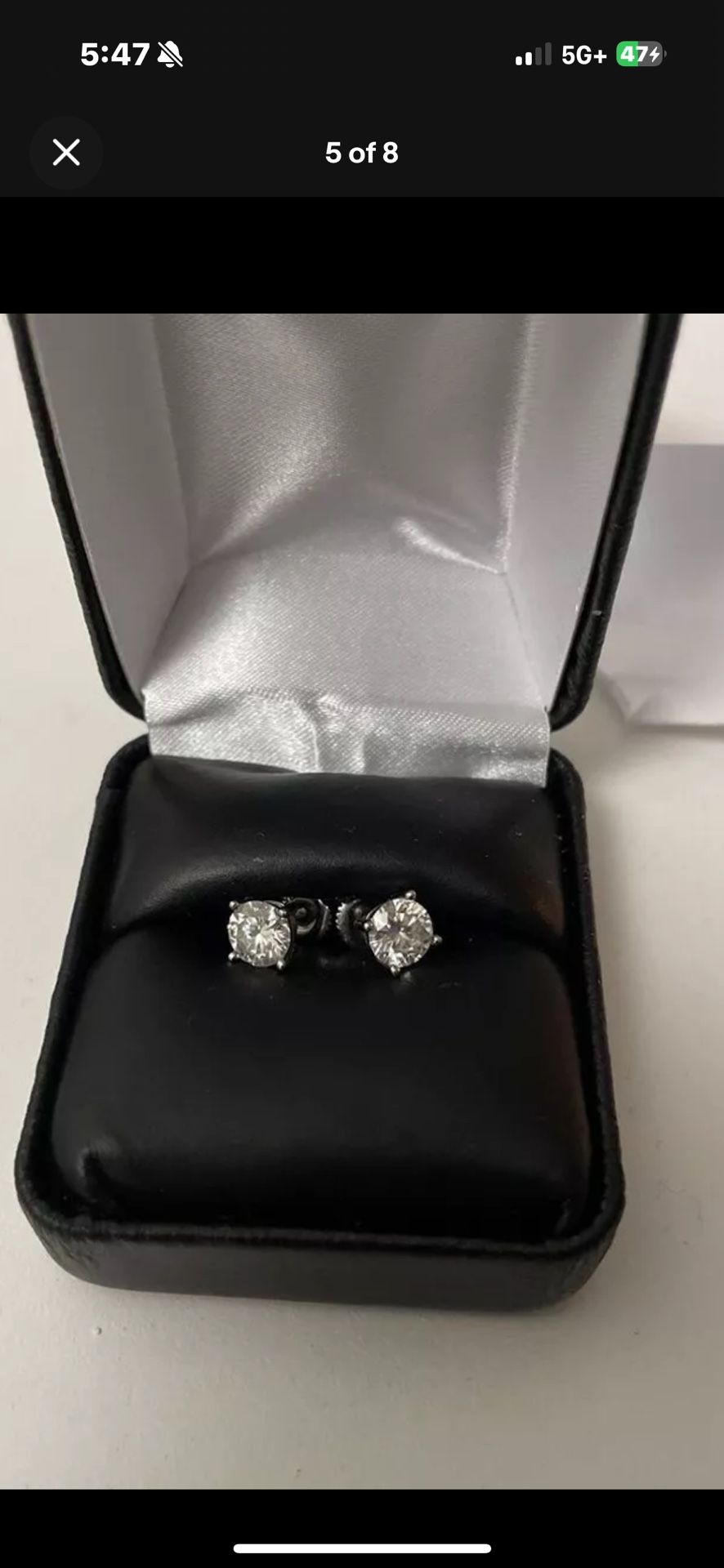 1 ct Moissanite earrings