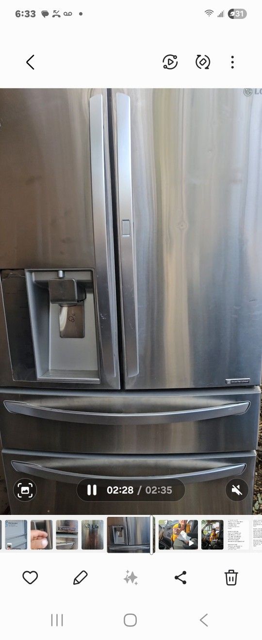 LG  REFRIGERATOR $320.00