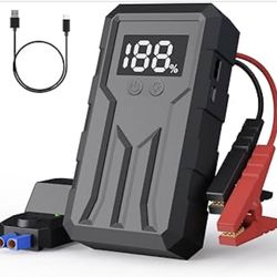 Jump Starter 4000A Peak, Portable Car Battery Jump Starter for 9L Gas 8L Diesel Engines, Power Pack with LED Flashlight, USB Quick Charge, Auto Batter