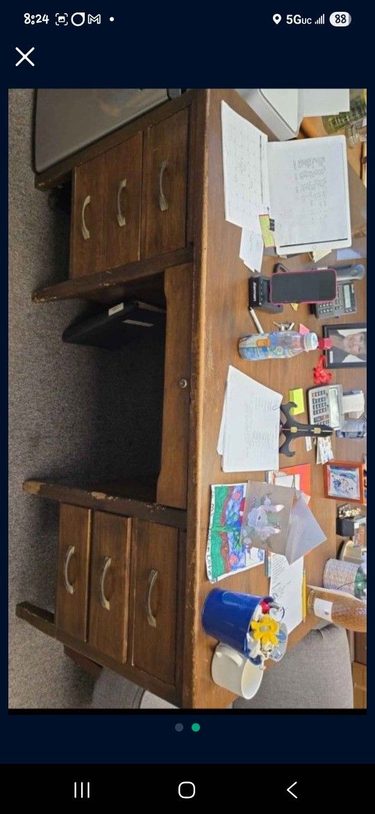 Antique Wooden Key Hole Desk