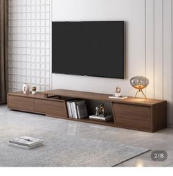 Fero 71"-110" Reversible Extendable TV Stand With 3 Drawers $250