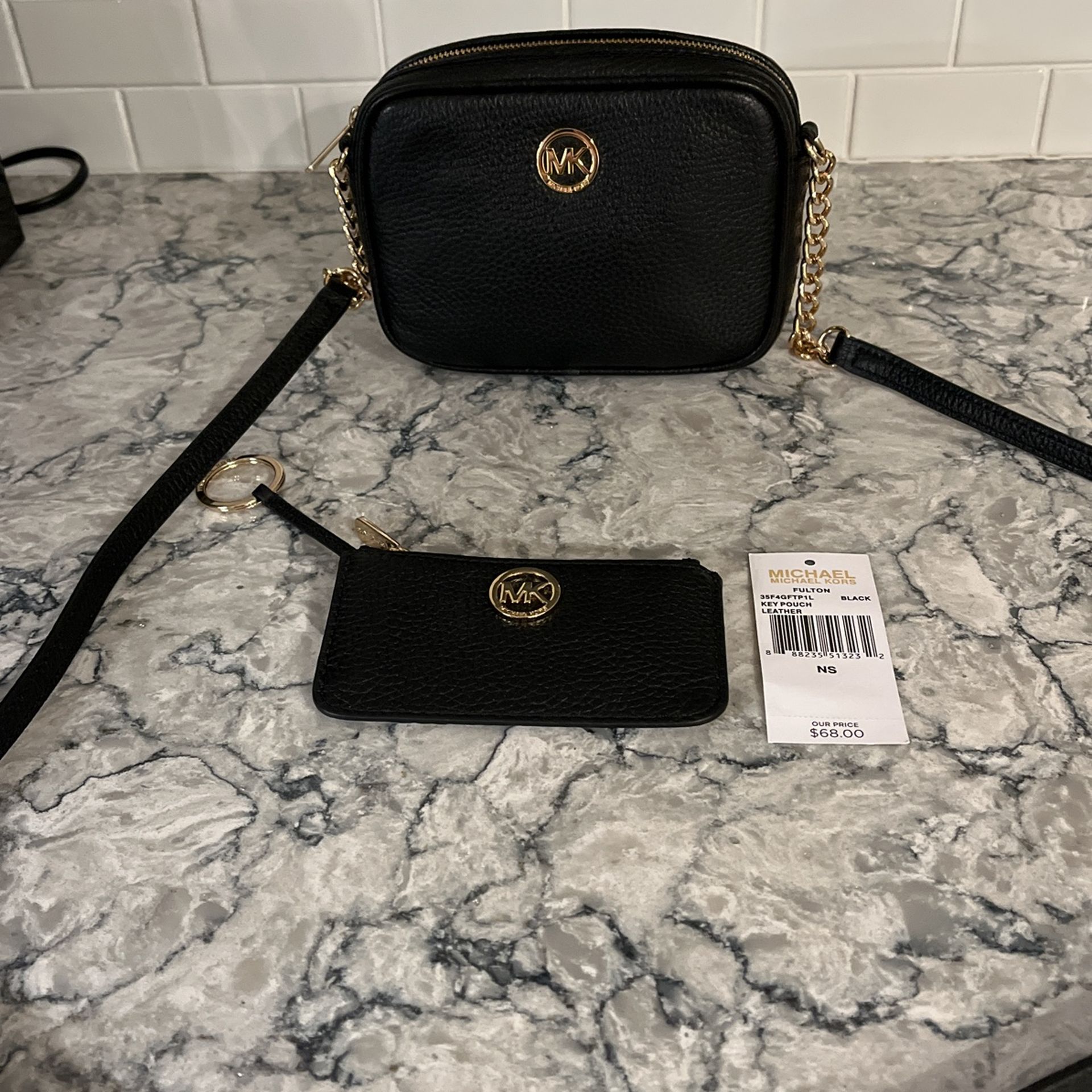 MICHAEL KORS NEW WITHOUT TAG FULTON CROSSBODY BAG W/ MATCHING KEY POUCH