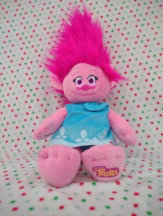 Build a Bear Trolls Princess Poppy With Dress & Headband Plushie