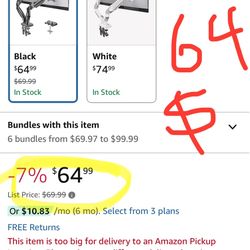 HUANUO Dual Monitor Stand - Full Adjustable Monitor Desk Mount Swivel Vesa Bracket with C Clamp, Grommet Mounting Base for 13 to 32 Inch Computer Scre