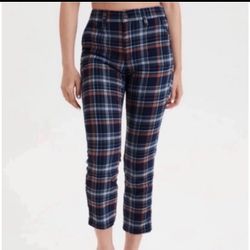 American Eagle super hi-rise skinny trousers size 2 plaid
