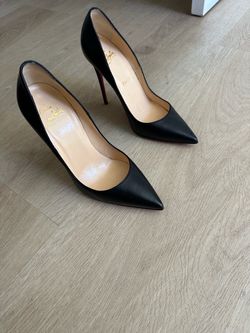 Christian Louboutin Black Leather Stiletto Pumps