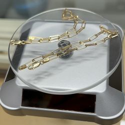 14k gold paper clip bracelet 