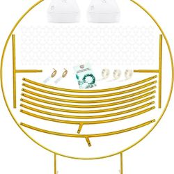 7.2ft Golden Metal Circle Balloon Arch Stand Decoration, for Birthday Party Decoration, Wedding Decor, Graduation Decorations and Baby Girl Shower Dec
