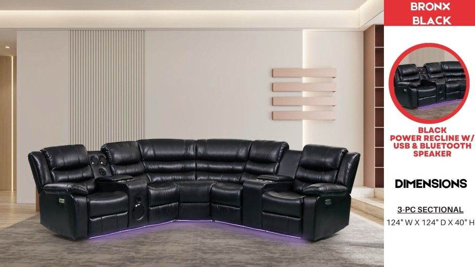 Brand New Recliner Sectional Couch 🌟 Sofá Seccional Reclinable Nuevo 