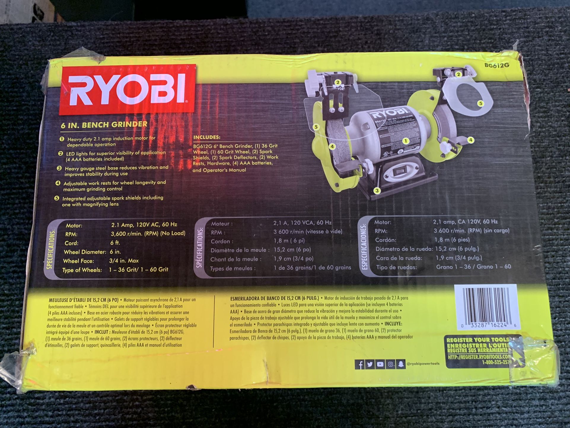 Ryobi BG612G 6” Bench Grinder for Sale in Chicago, IL OfferUp