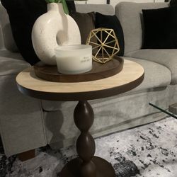 Boho Walnut Side Table 23 X 19 