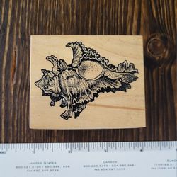 Conch Shell Beach Summer Rare psx Wooden Rubber Stamp New Art Craft Supply