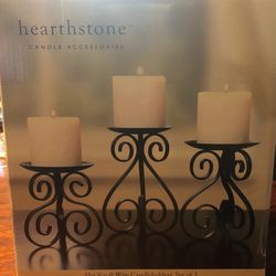 Candle Holders Flat Scroll Wire Set Of 3