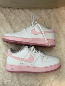 Nike Air Force 1 White/Pink Low Top Leather US 7Y