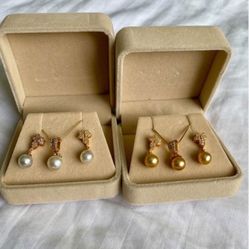 Genuine South Sea Pearl Set Different  C Material: Amethyst isolors with Certificates  Each set $190