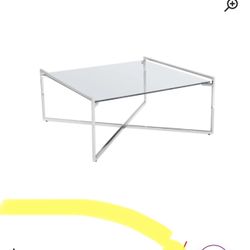 Cross Legs Glass Coffee Table Brand New still In Box