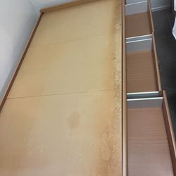 Twin bed with three Large storage Boxes. 