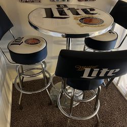 Miller Lite Bar Table And Stools