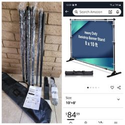 AkTop 10 x 8 ft Heavy Duty Backdrop Banner Stand Kit
