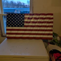 Handmade Wooden American Flag 