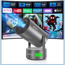 NEW! Portable Projector w/ Battery (WiFi, Bluetooth, Screen Mirror)