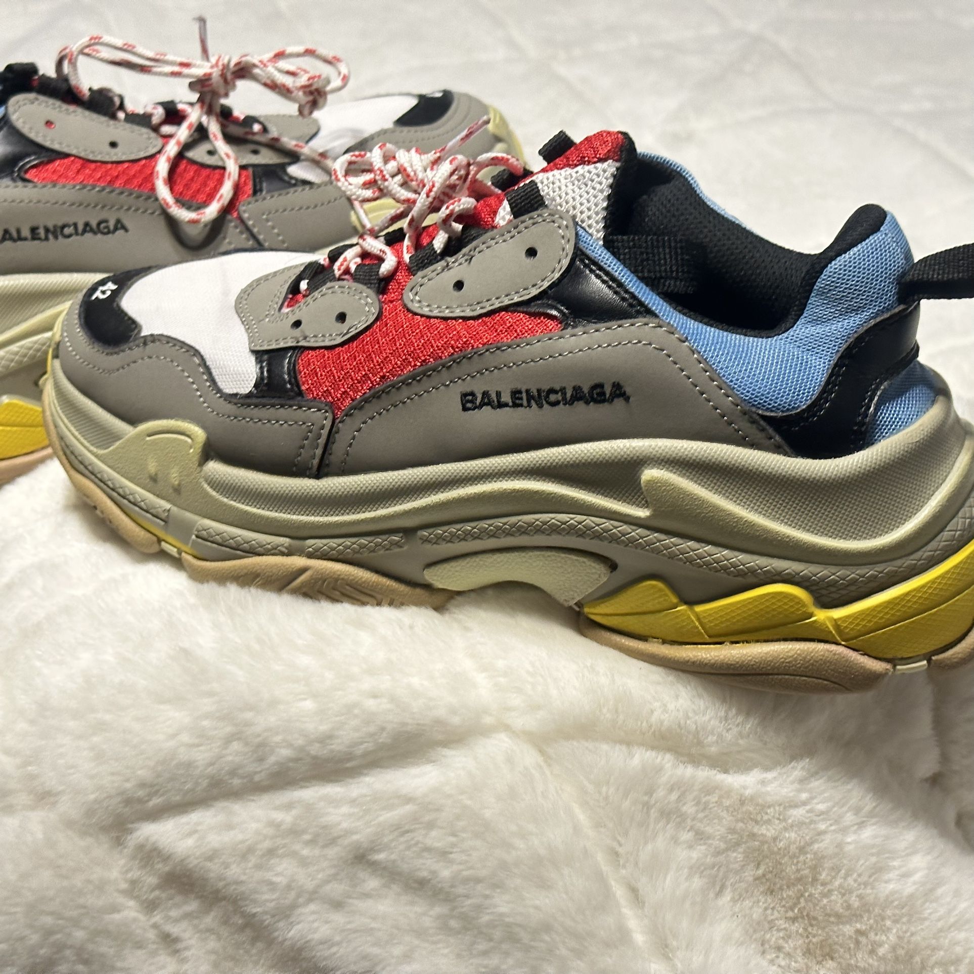 Balenciaga Triple S Red Blue Yellow Men’s 10.5 Designer Sneaker