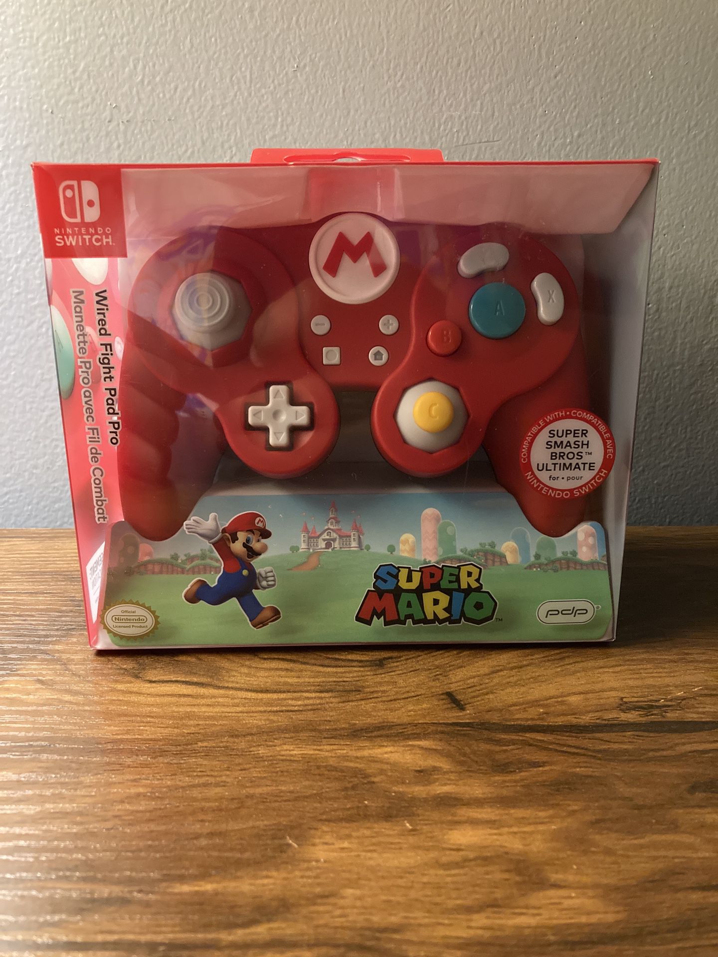 Wired Mario Themed GameCube Controller For Super Smash Bros Ultimate 
