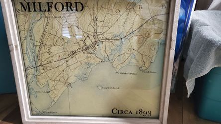 Vintage reproduction of map of Milford, CT