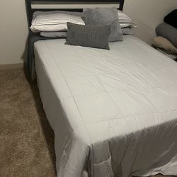 Full size bed frame & mattress