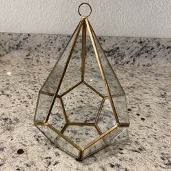 Gold Triangle Glass Terrarium