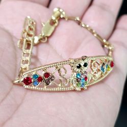 18k gold plated Owl bracelets. Pulsera de Buoh laminado en oro 18k  