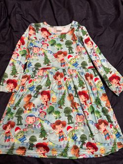 Girls Toy Story Christmas Long Sleeve Dress